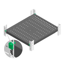 Enoc FHJ50S-S Hylla 495x370-600 svart 0,5HE  justerbar